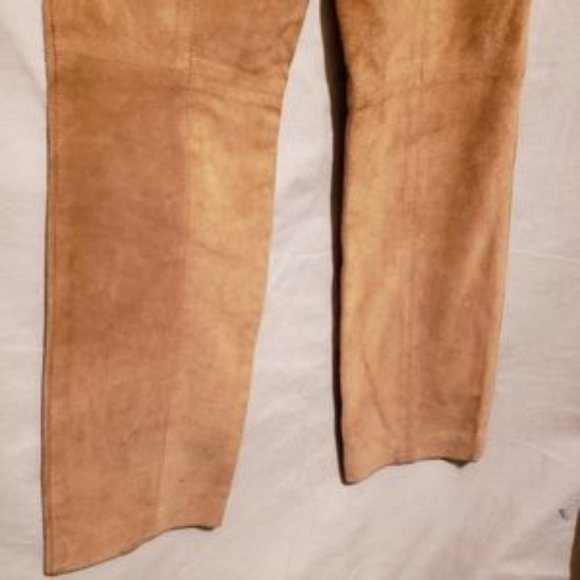 DKNY SUEDE JEANS TAN HEAVY WEIGHT PANTS SZ 4 - Picture 2 of 4